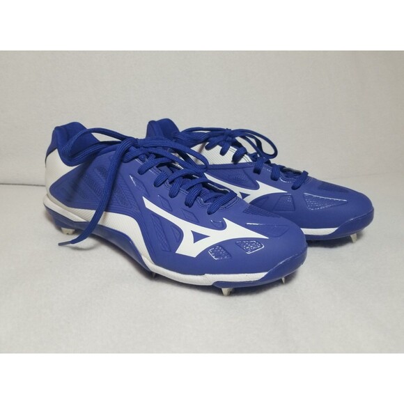 Mizuno Heist IQ Low Metal Blue White Yellow Baseball Cleats Mens Size US 8 - Picture 1 of 9